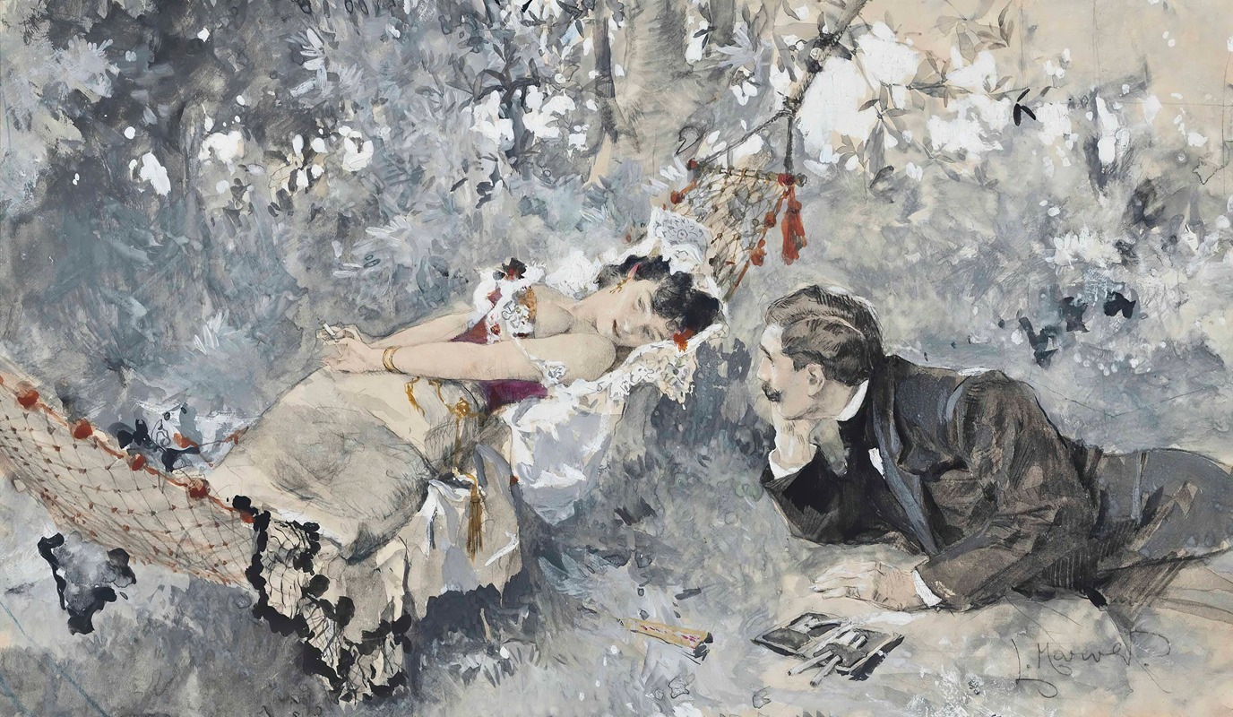 A lover's tryst by Ludwig Marold — digital art print download
