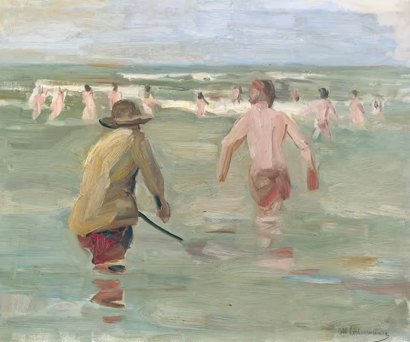 Bathing Boys With Crab Fisherman — Max Liebermann