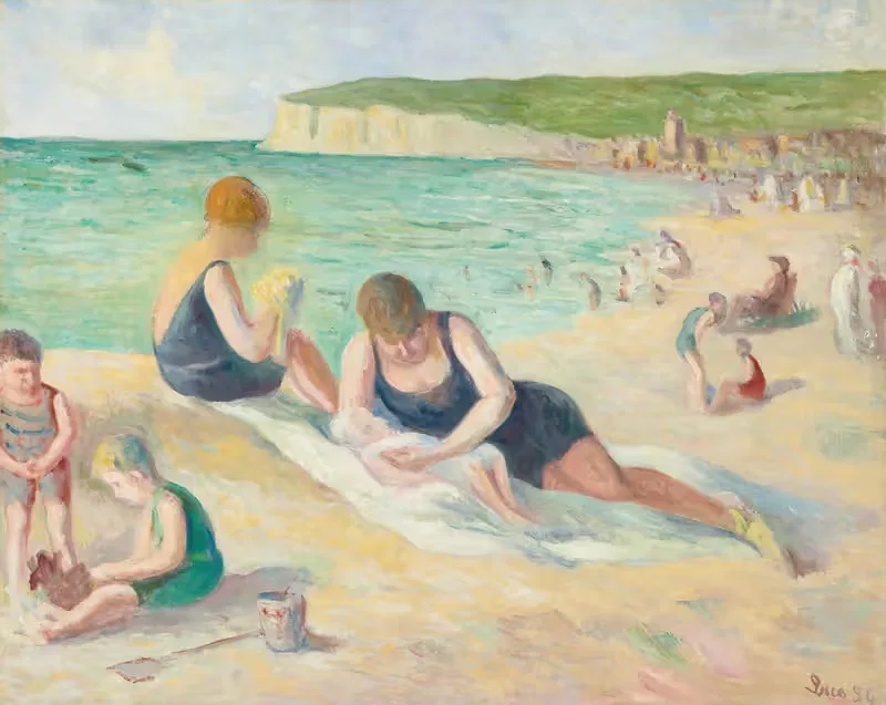 Пляж Мер-Ле-Бен by Максимильен Люс, 1934 — digital art print download