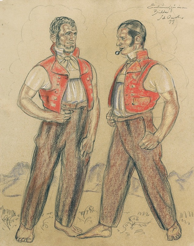 Two 'senns' by Sebastian Oesch, 1919 — digital art print download