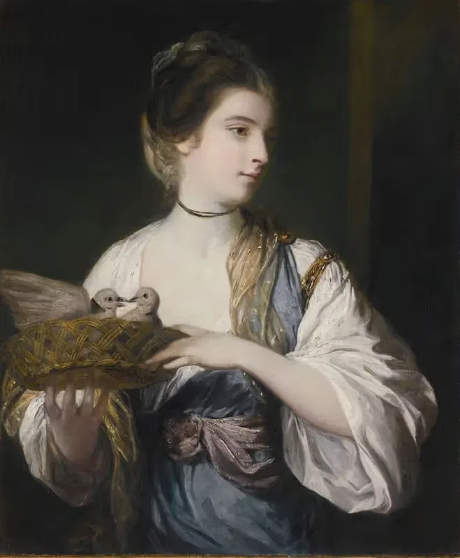 Nancy Reynolds With Doves by Sir Joshua Reynolds — digital art print download