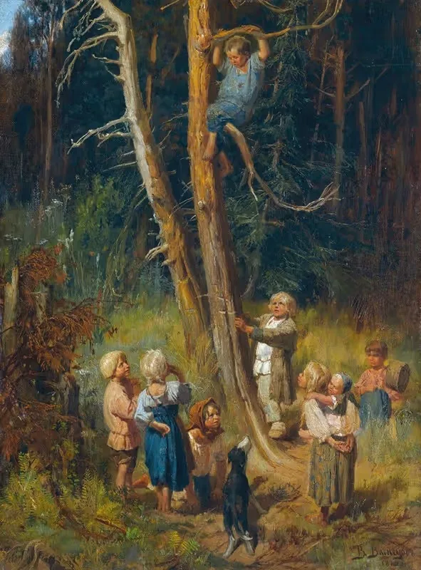 Children Raiding Nests In The Forest — Viktor Mikhailovich Vasnetsov