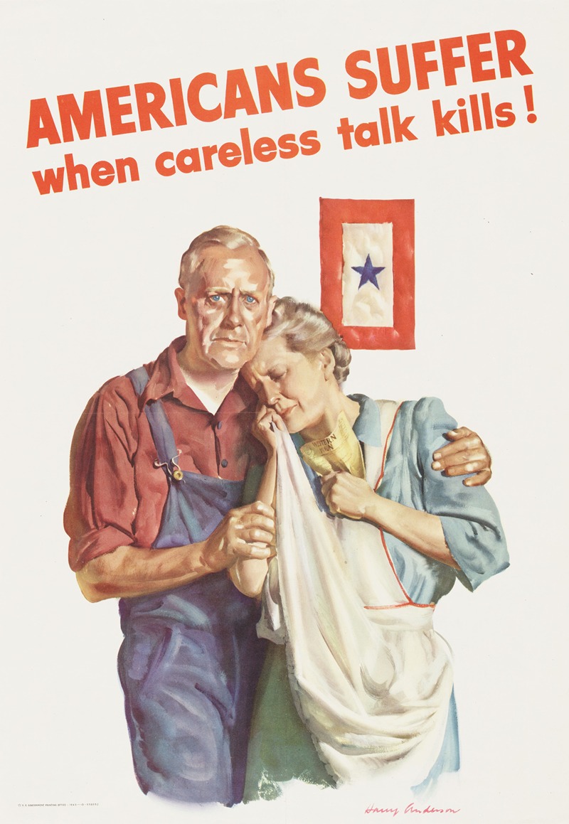 Americans suffer when careless talk kills by Harry Anderson, 1943 — digital art print download