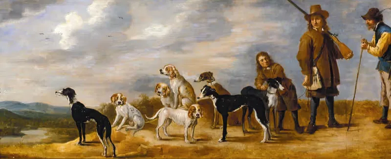 A Hunter with Eight Hounds by workshop of David Teniers the Younger — digital art print download