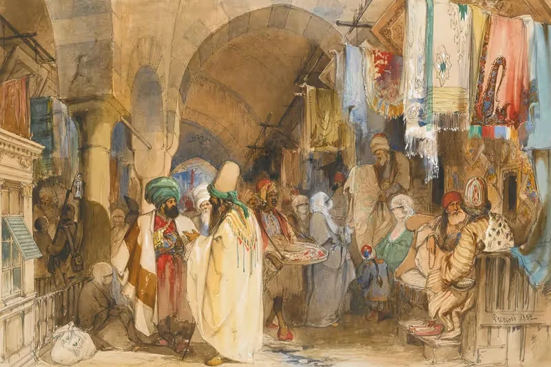 Большой базар, Константинополь by Амадео Презиози, 1852 — digital art print download