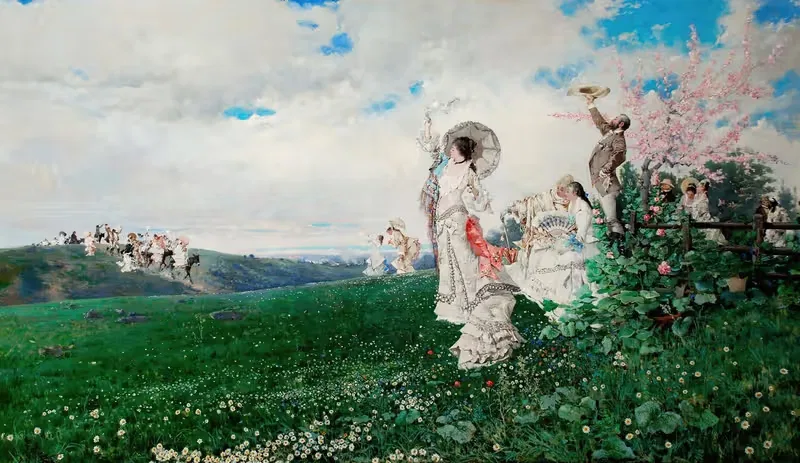 Пейзаж с фигурами by Бальдомер Галофре и Хименес — digital art print download