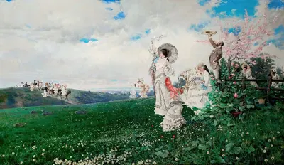 Пейзаж с фигурами by Бальдомер Галофре и Хименес — digital art print download