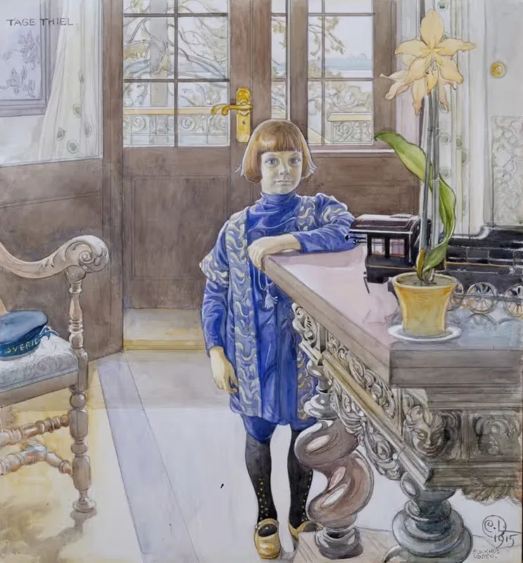 Portrait of Tage Thiel — Carl Larsson