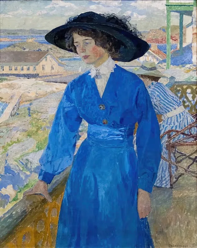 Девушка в синем by Карл Вильгельмсон, 1910 — digital art print download