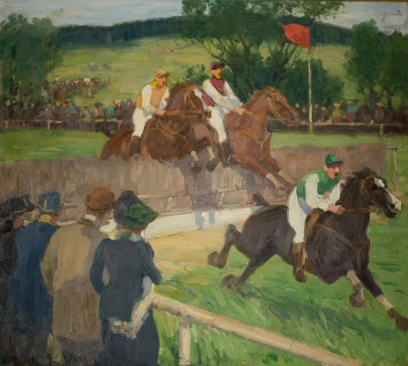 Horse Racing by Gösta Von Hennigs, 1906 — digital art print download