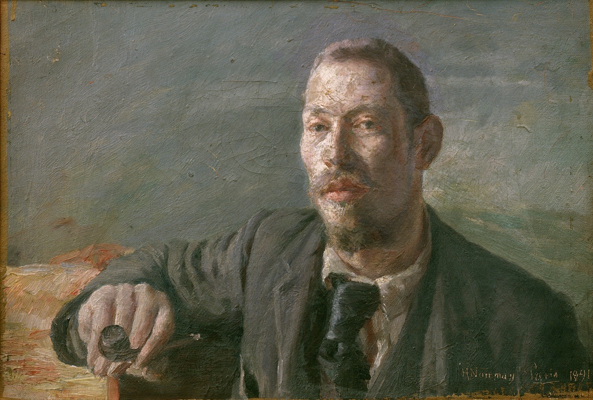 Self-portrait by Herman Norrman, 1891 — digital art print download