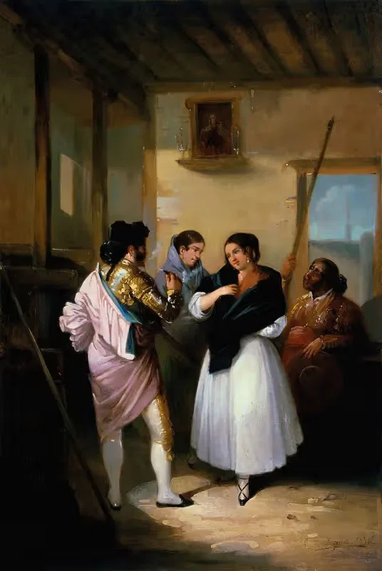 Маха и матадор by Хоакин Домингес Беккер, 1838 — digital art print download
