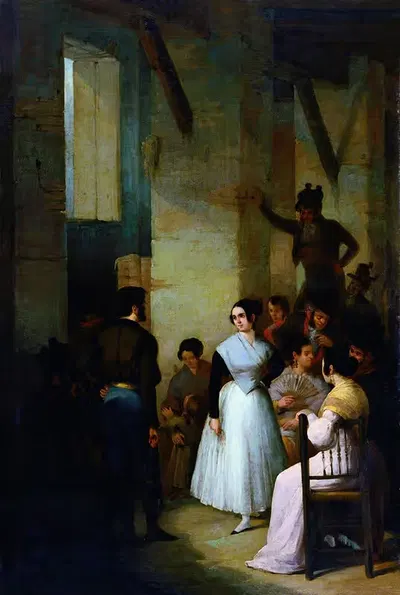 Танец в помещении by Хоакин Домингес Беккер, 1841 — digital art print download