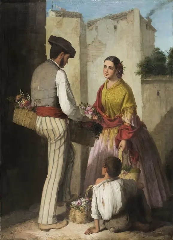 Продавец цветов by Хосе Рольдан, c. 1864 — digital art print download