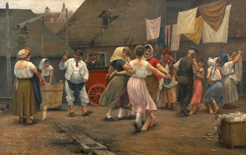 Ein Ball auf der Hängstatt by Josef Engelhart, 1890 — digital art print download