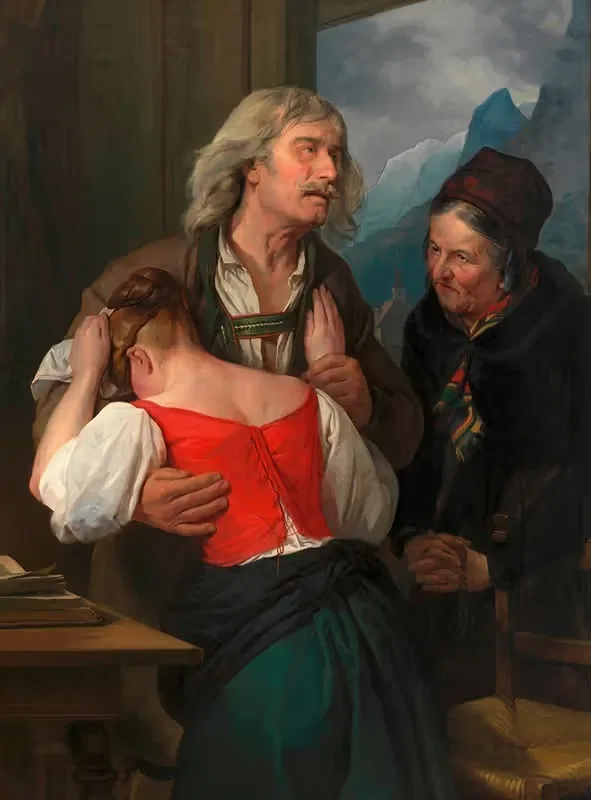Исповедь by Йозеф Данхаузер, 1834 — digital art print download
