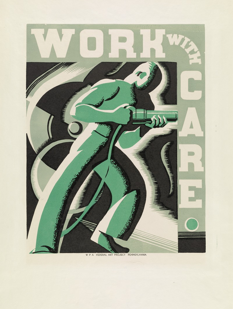 Work with care by Robert Muchley, 1936 — digital art print download