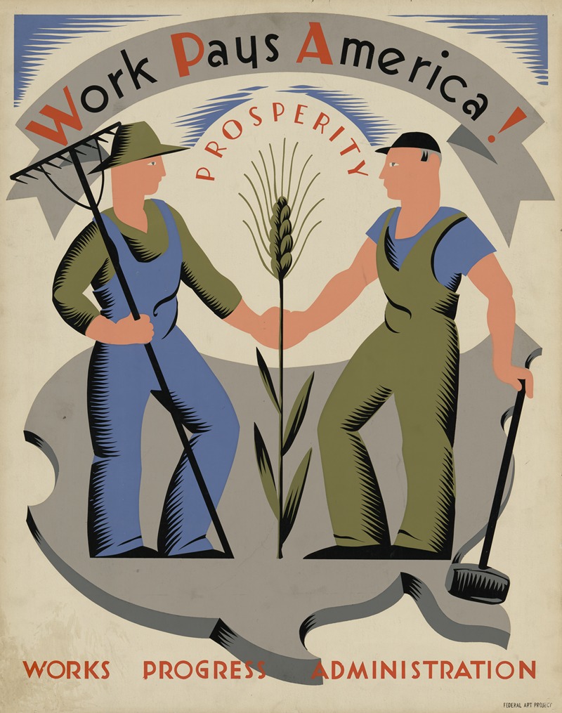 Work pays America! Prosperity by Vera Bock, 1936-1941 — digital art print download