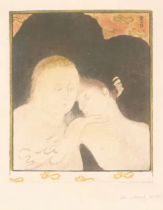 Женщина нежно обнимает молодого человека by Морис Дени, 1893 — digital art print download