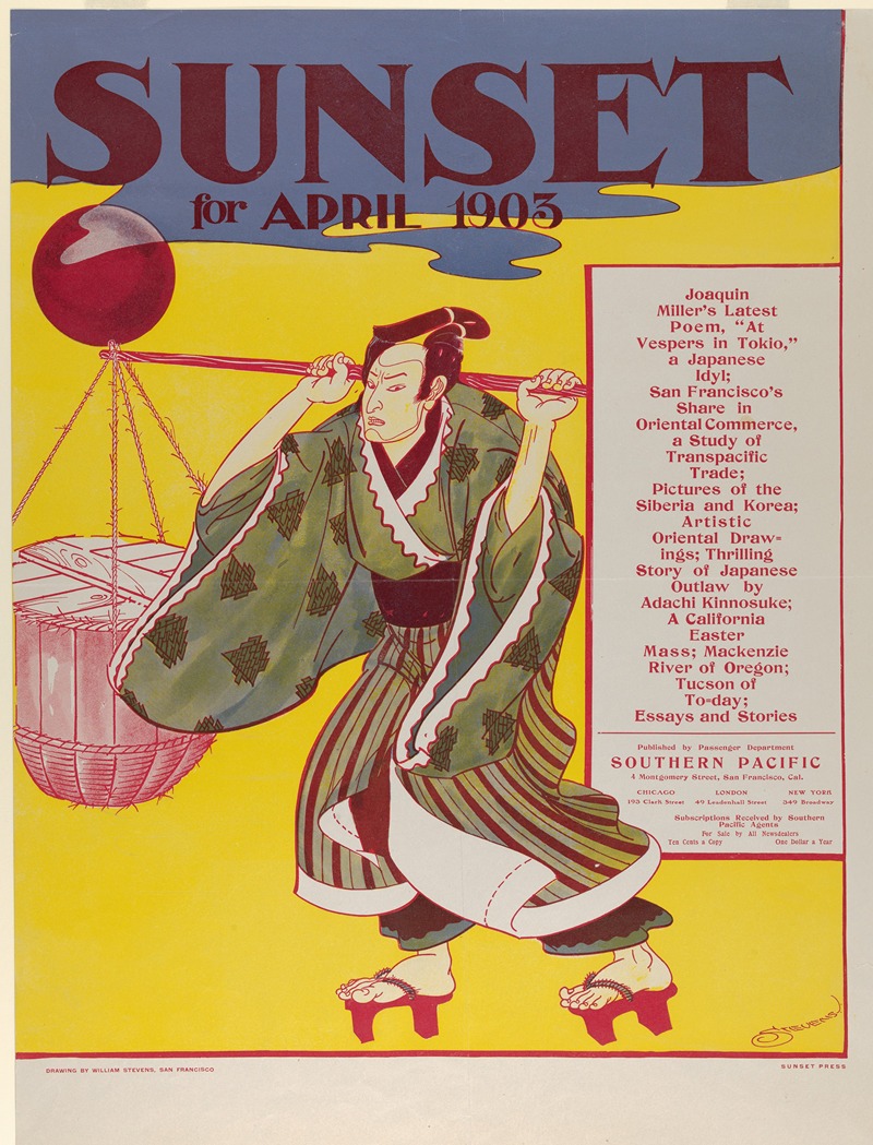 Sunset Magazine, April by William Stevens, 1903 — digital art print download