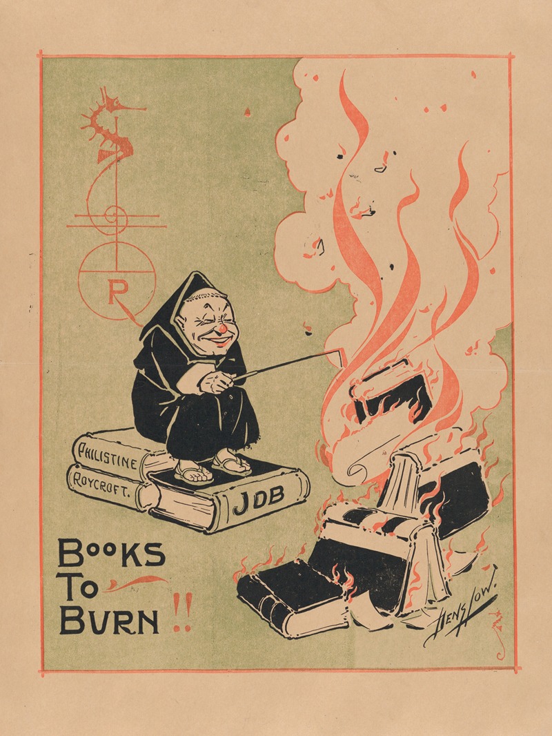The Philistine, Books to Burn by Уильям Уоллес Дэнслоу, 1898 — digital art print download