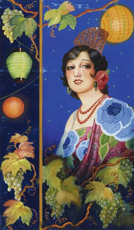 Молодая женщина с шарфом by Рамон Хосе Искиердо и Гарридо — digital art print download