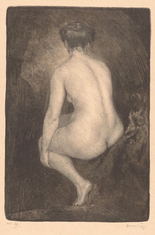 Zittende naakte vrouw by Симон Мулейн, 1914 — digital art print download