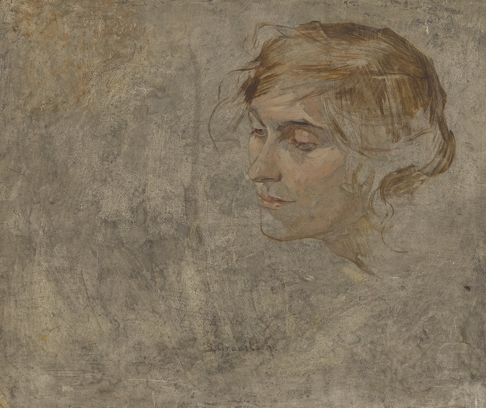 Ölskizze mit Portrait einer Frau — Susanne Renate Granitsch