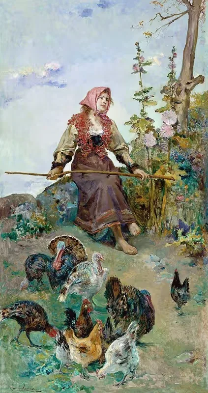 Уход за индейками by Томас Муньос Лусена, c. 1900 — digital art print download