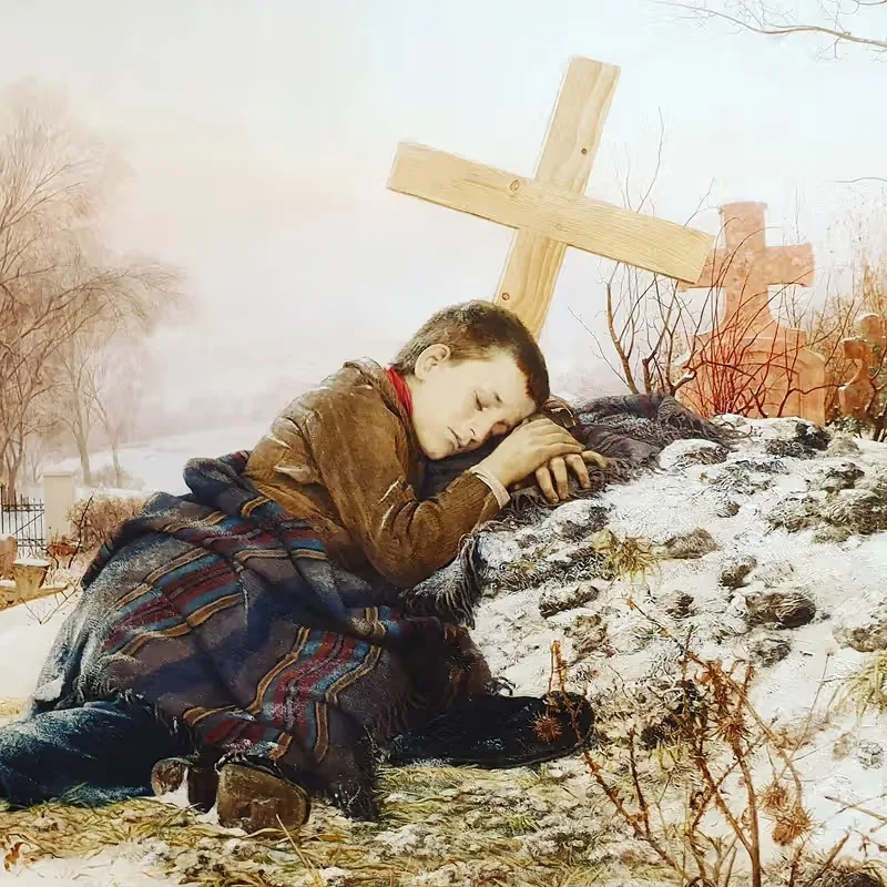 An orphan on his mother's grave — Uroš Predić