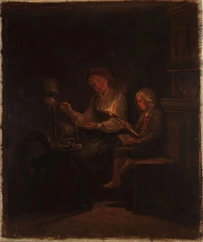 У прялки by Адольф Тидеманд, 1867 — digital art print download