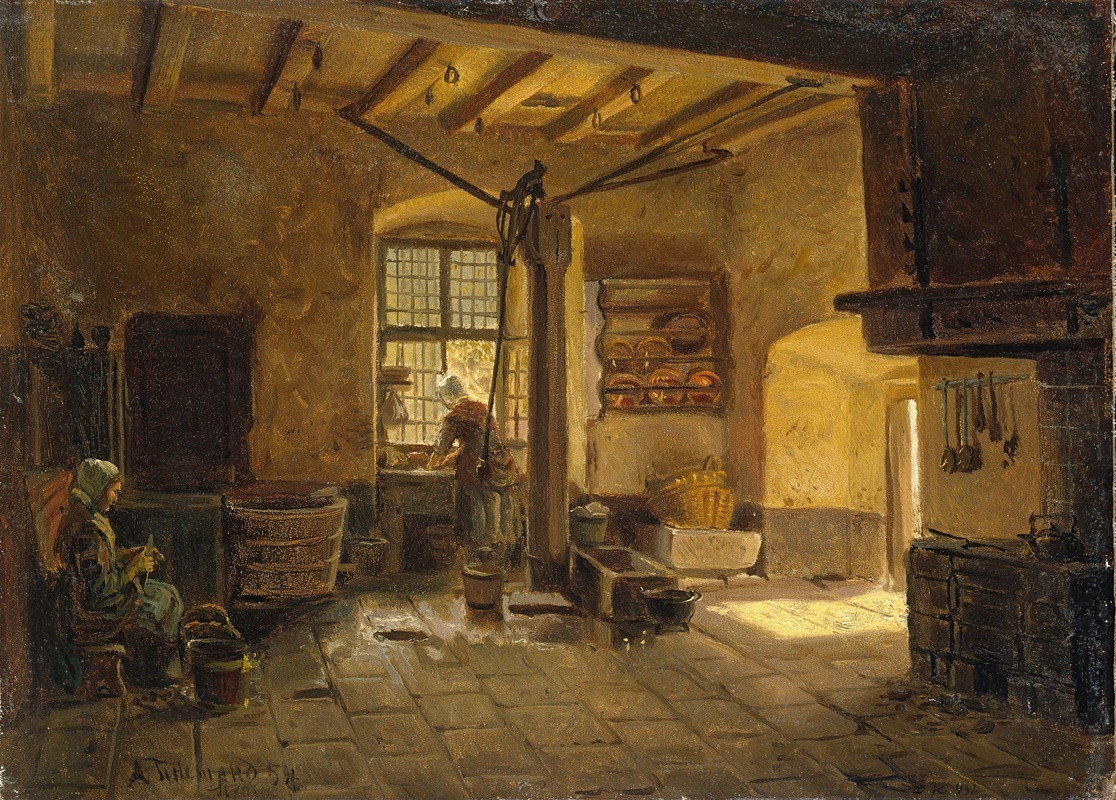 Интерьер кухни by Адольф Тидеманд, 1854 — digital art print download