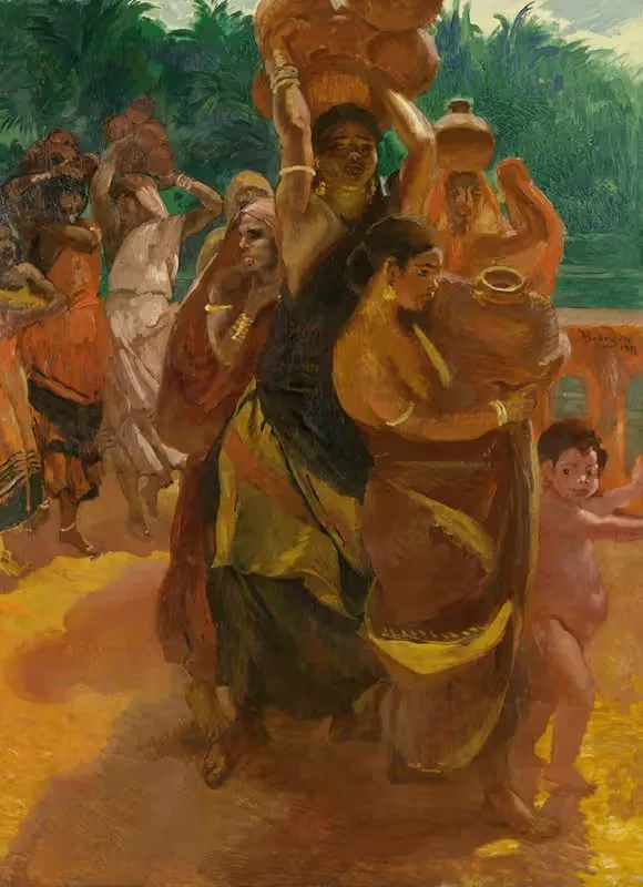 На мосту в Тричинополи (Индия) by Альбер Безнар, 1911 — digital art print download