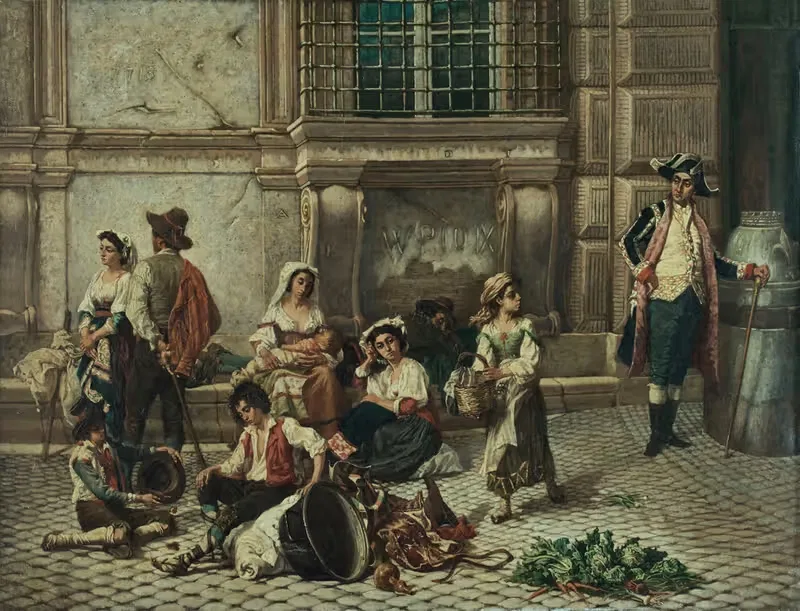 Porte du palais Farnèse à Rome — Auguste Dutuit