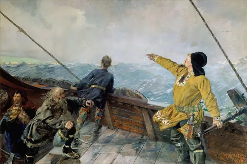 Лейв Эйриксон открывает Америку by Кристиан Крох, 1893 — digital art print download