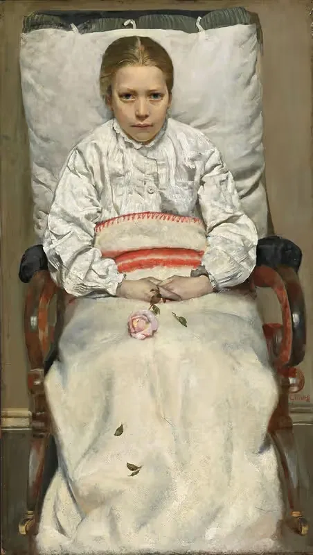 Больная девочка by Кристиан Крох, 1881 — digital art print download