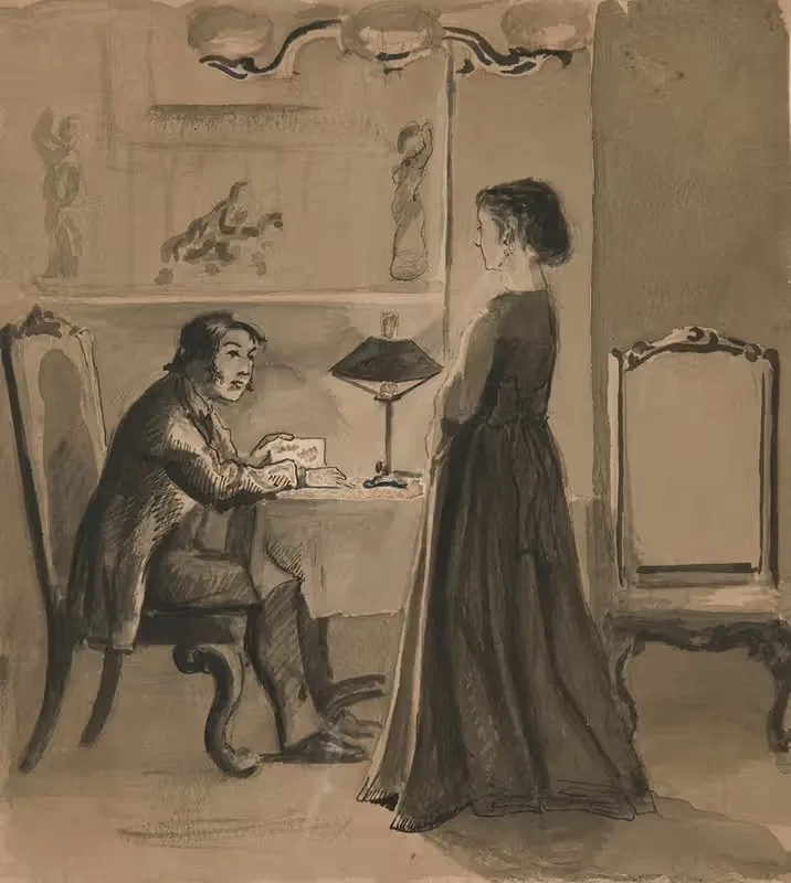 Man and woman in an interior — Edwin Austin Abbey