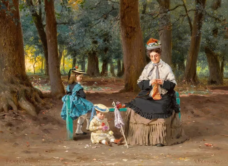 После полудня в парке by Фёдор Бронников, 1873 — digital art print download