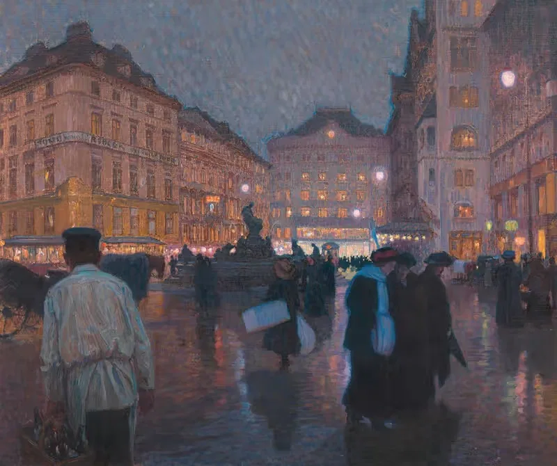 Новый рынок вечером by Фердинанд Круис, 1914 — digital art print download