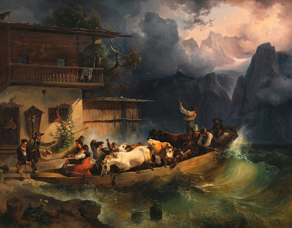 Альпийское судно в бурю by Фридрих Август Маттиас Гаурманн, 1834 — digital art print download