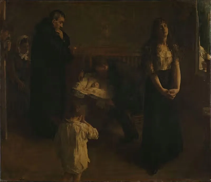 The dying Child by Hans Heyerdahl, 1881 — digital art print download