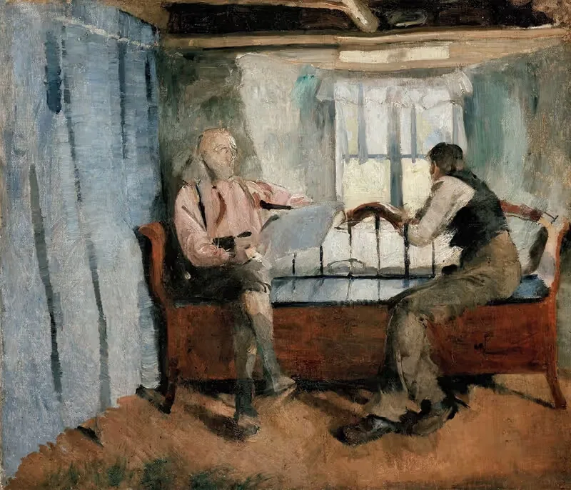 Farm Interior, Knabberud in Bærum — Harriet Backer