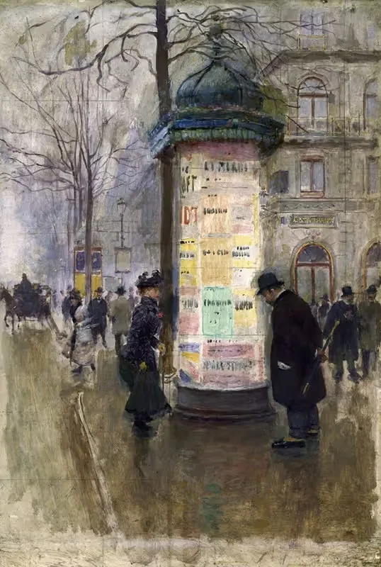 La colonne Morris by Jean Béraud, 1885 — digital art print download