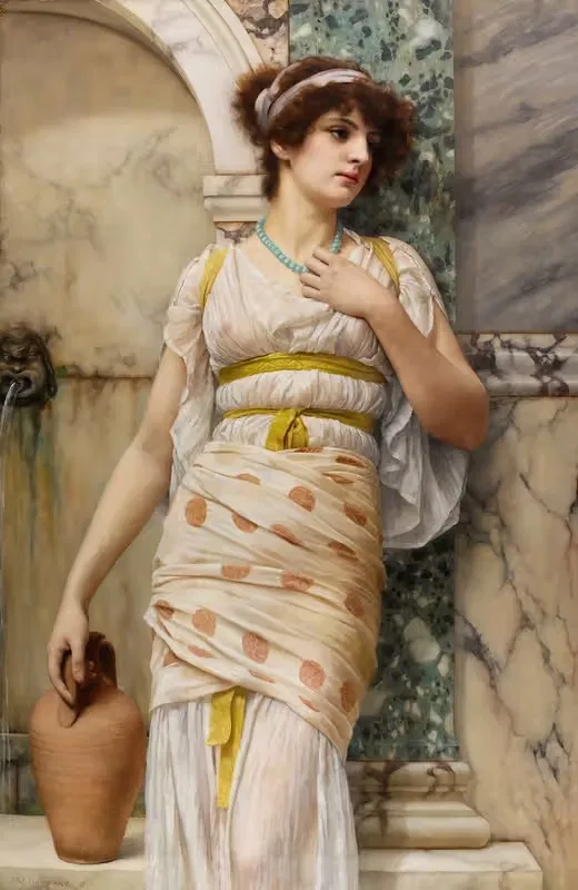У фонтана by Джон Уильям Годвард, 1893 — digital art print download