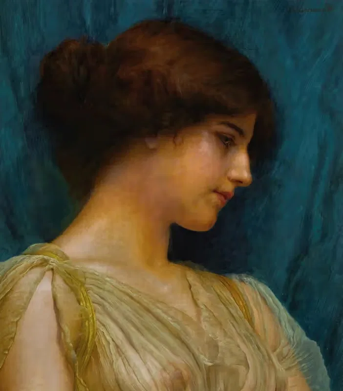 Study of a girl's head — John William Godward