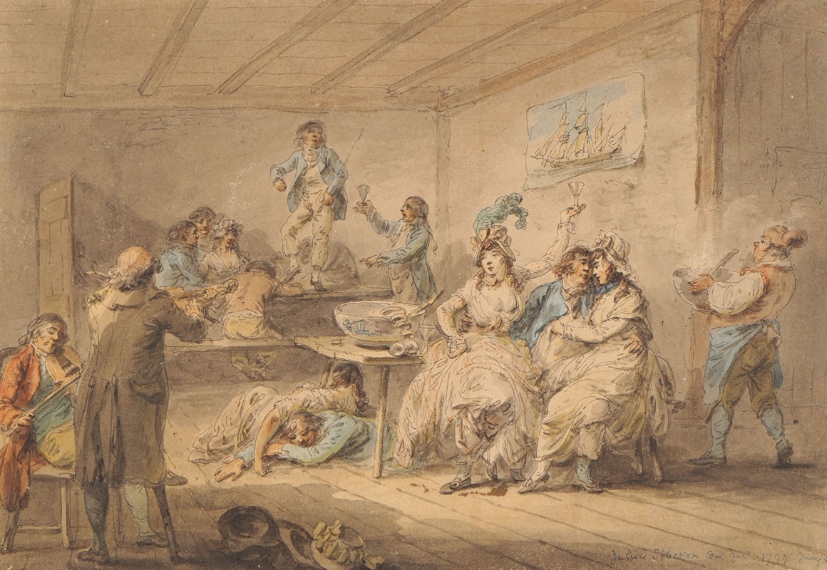 Jack Ashore – Sailors Carousing by Юлий Цезарь Иббетсон, 1794 — digital art print download