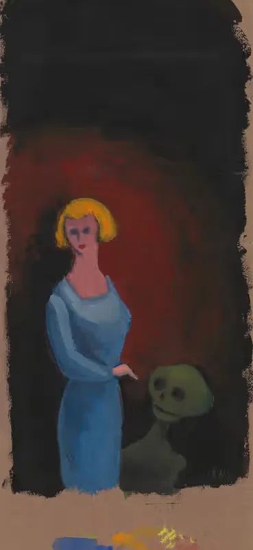 Ohne Titel (Frau mit Tod) — Karl Wiener