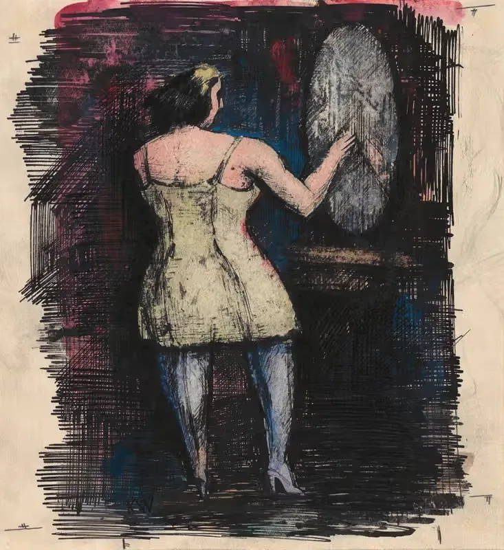 Ohne Titel (Frau vor Spiegel) — Karl Wiener