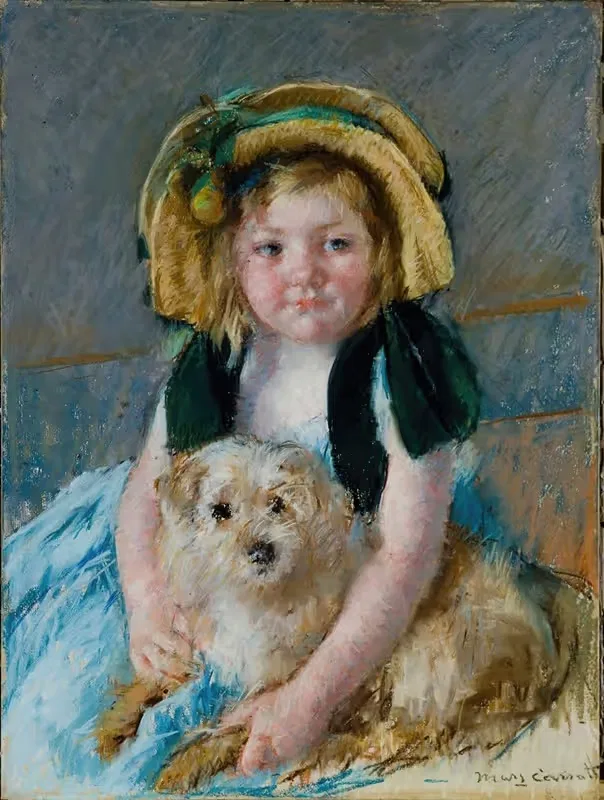 Sara avec son chien by Mary Cassatt, 1901 — digital art print download