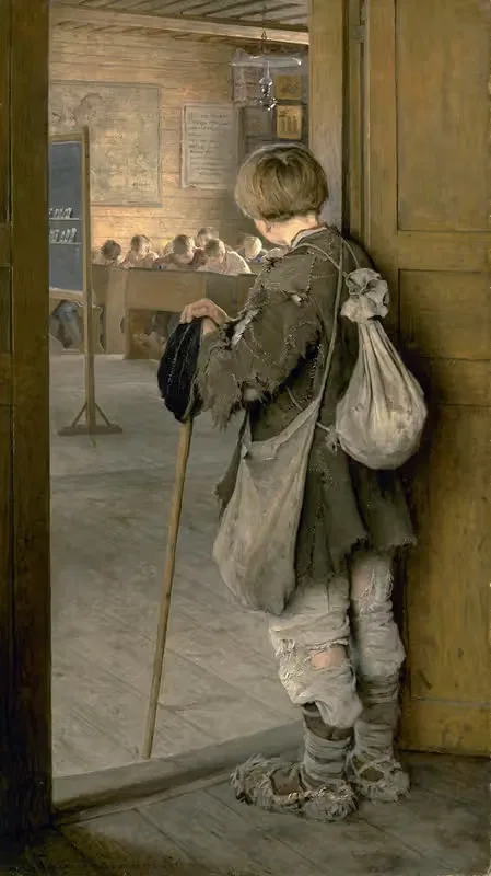 У дверей школы by Николай Богданов-Бельский, 1897 — digital art print download
